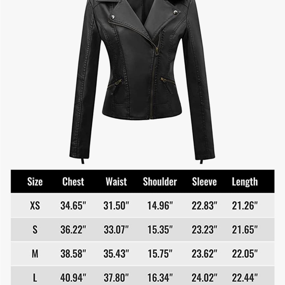 NWT Faux Leather Jacket Moto Zipper Sleeve Women’s M - Picture 6 of 10
